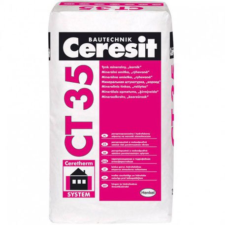 Ceresit (Церезит) СТ35/25 Декоративная штукатурка "короед" (зерно 2,5мм), п/окрас