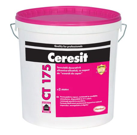 Ceresit (Церезит) СТ175/25 Декоративная штукатурка "короед" (зерно 2мм), база